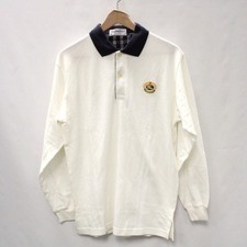 Mens BURBERRY LONDON Beige Buttoned Long Sleeve Logo Vntg Shirt UK S  S54