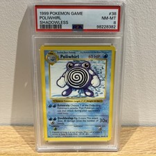 1999 Pokemon Poliwhirl Shadowless base set 38/102 PSA 8 