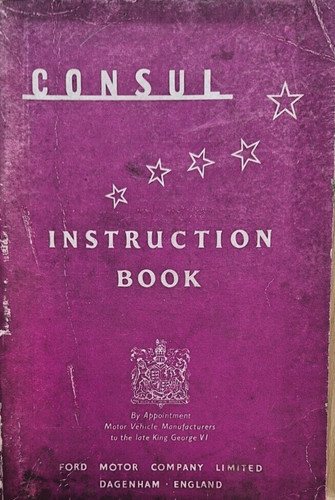 Ford consul instruction book - instruction,