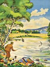 Scene Landscape Lawson Spey Scotland Salmon Fishing Art Print Poster Bb8736