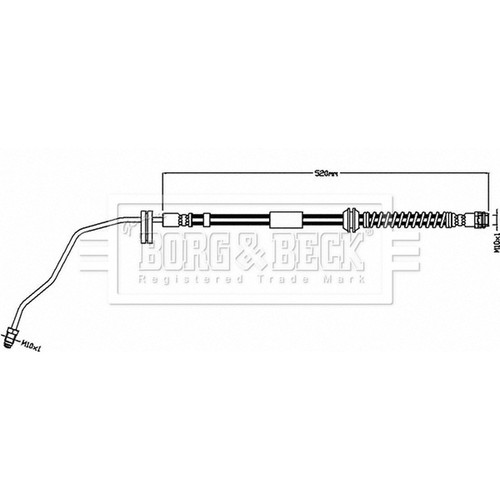 Brake hose front - hose, right