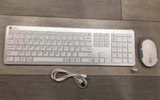 iClever IC-GK08 2.4ghz Wireless Keyboard Mouse for Windows 10 11 iOS White Grey