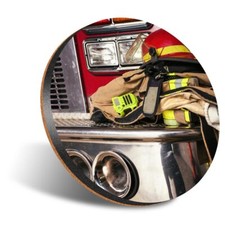 1x Round Coaster 12cm Fireman