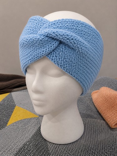 Cozy knit twisted headband - cozy,