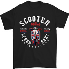 Legendary British Scooter Motorcycle MOD Mens T-Shirt 100% Cotton
