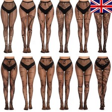 New Black Womens Halloween Tights Spider Cobweb Skull Bats Ghoul Goth UK 6-16