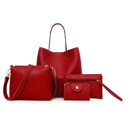 4pcs ladies faux leather tote - 4pcs,