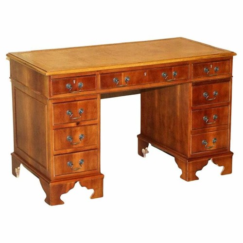 Vintage walnut twin pedestal - twin,