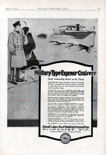 1917 great lakes boat - boat, building