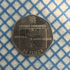 Olympic Football 2011 Offside Rule Coin, 50p, Circulated