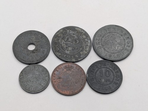 Belgium zinc coins ww1 - zinc,