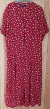 (?)Vintage Debenhams  Red/ White Floral Tea/Prairie/Cottagecore Dress, Midi 