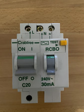 Crabtree Polestar 602C/323 240V 20A Type 3 RCBO RCD Circuit Breaker