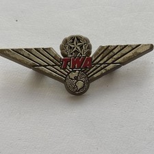 TWA Wings Plastic Badge. 