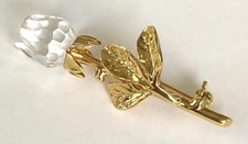 Swarovski crystal rose pin - crystal,