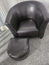 children's/Toddler Brown Armchair And Footstool