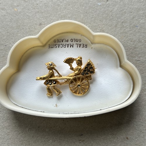 Antique real marcasite gold - marcasite,