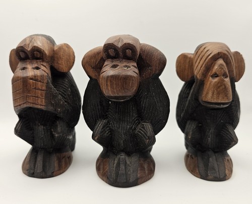 Vintage wise monkeys hand - wise,