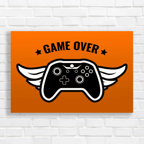 Game over retro gaming orange - game,