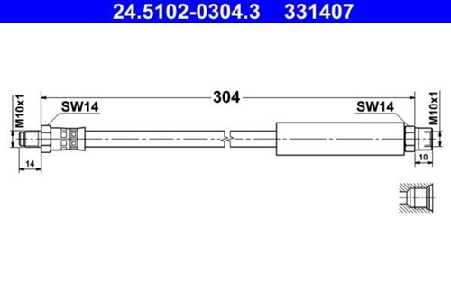 Brake hose ate - hose, e30
