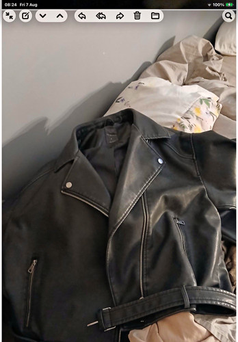 Zara black faux - zara, biker