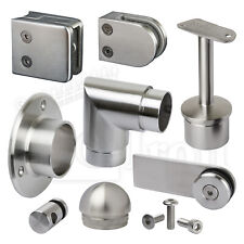 Stainless Steel Handrail Fittings Balustrade Glass Railings Fence Clamps Panels