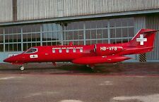 GATES LEARJET 35A - SWISS AIR AMBULANCE - POSTCARD 1986