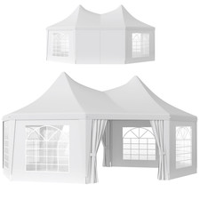 Octagonal Gazebo White
