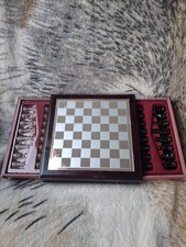Wooden & Mirrored Glass Chess