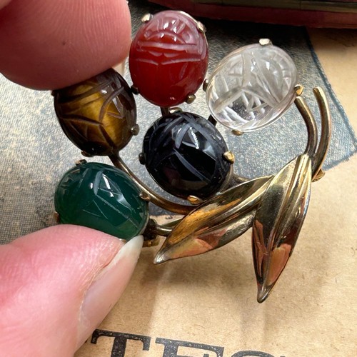 Vintage carved scarab beetle - carved,