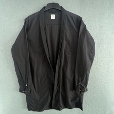 Sasquatchfabrix Black Kimono Jacket Haori Style Cotton Linen Men’s Large