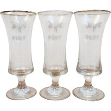 Set of 3 Vintage Pony Glasses