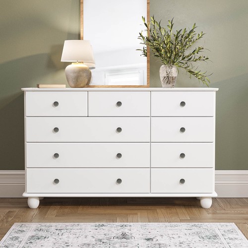 Wide white drawer chest - 9,