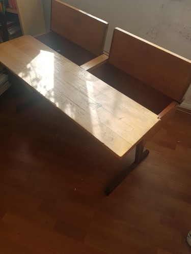 Two seater old school table