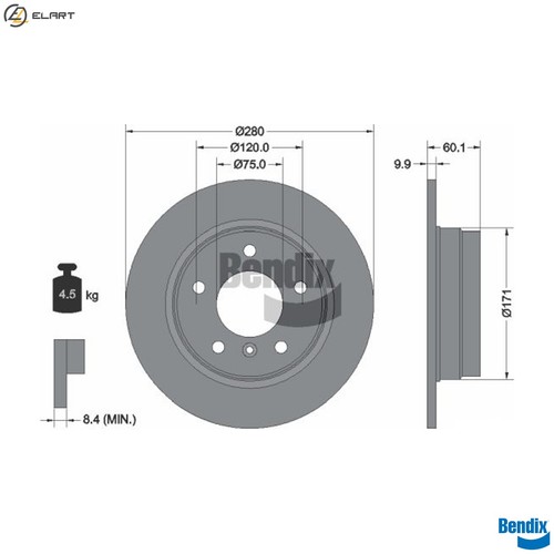 Brake disc bds1639 - bds1639, for