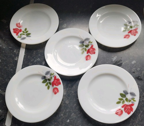 Pyrex june rose plates - rose,