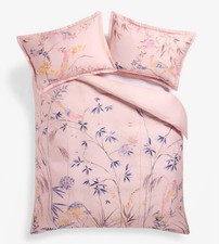Next Pink 300 Thread Count Luxe Floral Duvet Cover & Pillowcases Size King BNWT