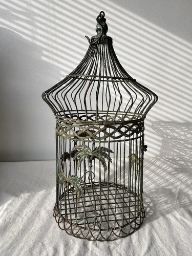 Vintage hanging bird - hanging, cage