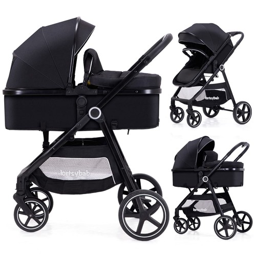 Folding baby stroller - 2-in-1,