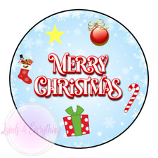 Merry Christmas Round Stickers