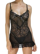 Women Sexy Babydoll Black