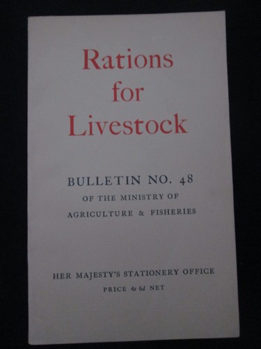 Rations for livestock ministry - for,