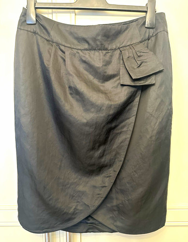 Monsoon black satin wrap knee - wrap,