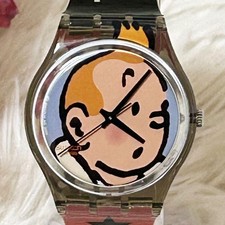 Rare Swatch Tintin 75th Anniversary Quartz Watch Limited Edition Collectible