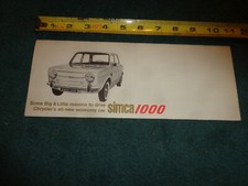 1964 SIMCA 1000 SALES BROCHURE