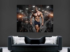 GYM SEXY MAN ABS SIX PACK POSTER WEIGHTLIFTING FITNESS MUSCLES PRINT GIANT WALL