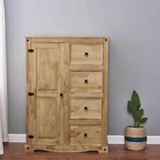 Corona Wardrobe Tallboy 1 Door 4 Drawer Pine Mexican Bedroom Storage Furniture