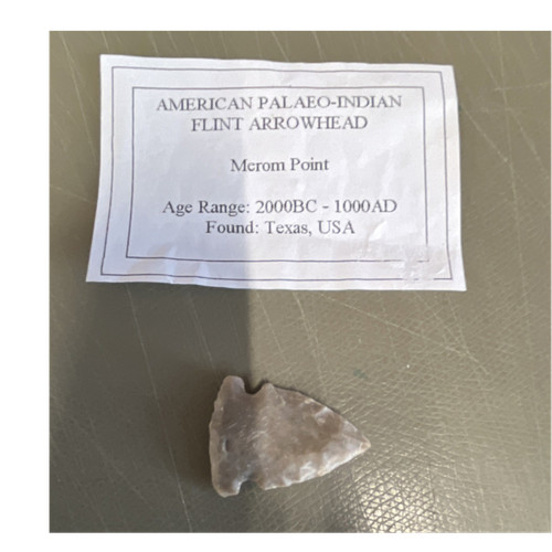 Palaeo indian flint arrowhead - flint,