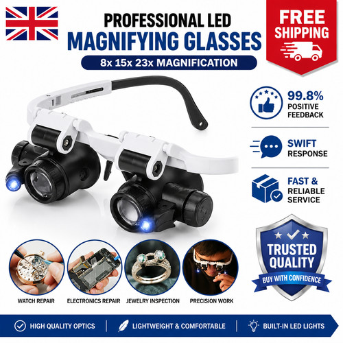 Led headband magnifier glasses - led,