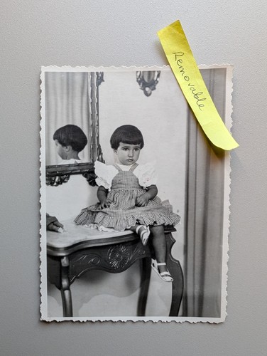 Unusual old photo girl mirror - girl,